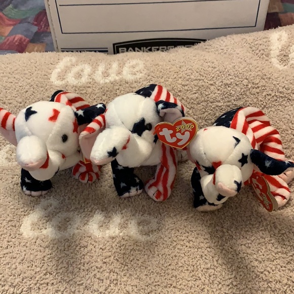Beanie baby’s vintage all 3 from 2000s. Righty the Elephant! - Picture 5 of 6